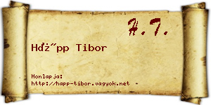 Hápp Tibor névjegykártya